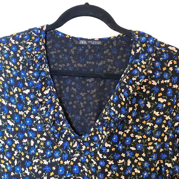 ZARA Long Sleeve Floral Ruffle Dress - Picture 5 of 16